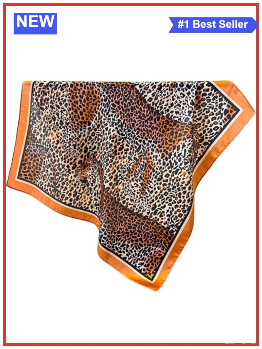 Satin Silk Feel Head Scarf Leopard Print Hair Wrap Handbag Bandana